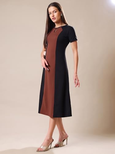 Image of PURVAJA Women's A-Line Midi Dress (Bely-173-179)