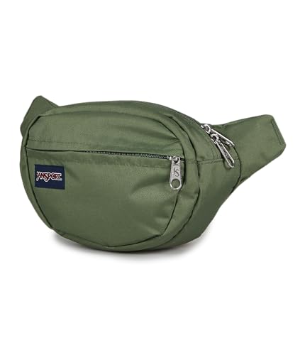 Image of JanSport Fifth Avenue Fanny Pack Crossbody Bags for Women, Men - Stylish, Durable Waist Bag with Adjustable Belt, Main Zippered Pocket, Quick Stash Pocket, Travel Essentials, Cargo Green