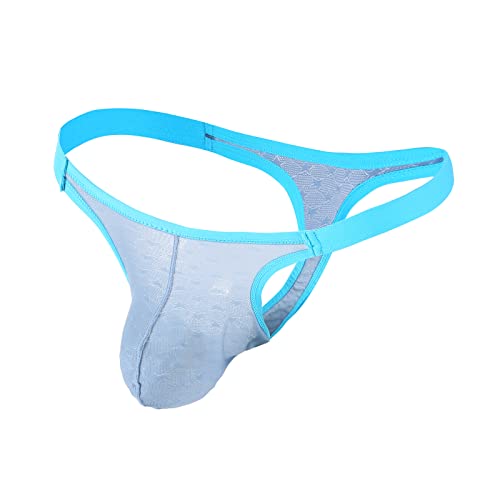 Evankin Mens Thong with Bulge Pouch Sexy Hollow Out G-Strings Breathable Underwear Briefs Bikini