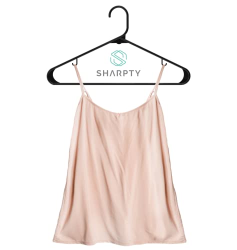 Sharpty-Plastic-Hangers-Clothes-Hangers-for-Clothing-Closet-Coats-Shirts-Durable-Thick-Tough-Space-Saving-for-Everyday-Standard-Use-Room-Essentials-Basics-60-Pack-Black