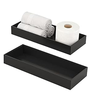 Toilet Tank Tray for Modern Black Bathroom Decor Set of 2 Toilet Tank Topper Paper Storage Decorative Organizer Box Wood Vanity Tray for Counter Decor Dresser Tops 15" x 6" x 2" (Black) Toilet Tank Tray for Modern Black Bathroom Decor Set of 2 Toilet Tank Topper Paper Storage Decorative Organizer Box Wood Vanity Tray for Counter Decor Dresser Tops 15 x 6 x 2 Black