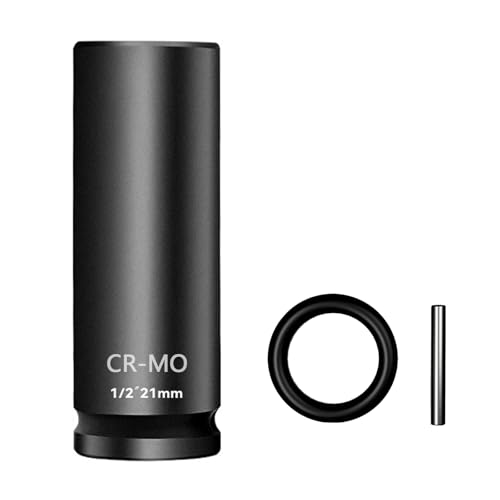 Othmro 21mm Scaffolding Impact Sockets 1/2 Square Drive 78mm Length Deep Scaffolders Drive CR-MO Chrome Vanadium Steel Drive with Retaining Pin + O-Ring for Long Bolts and Scaffolding Clamps