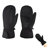 Vernerth Guanti da Sci Unisex Impermeabili a Muffola con Touchscreen - Guanti Invernali Termici per Uomo e Donna con Tasche per Mani Calde