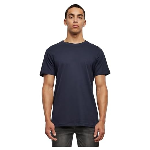 Build Your Brand BB010-Basic Round Neck T-Shirt Camiseta Hombre, Navy, XL