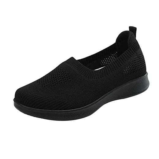 DRALOFAO Zapatillas Deportivas Mujer Zapatillas Blancas Zapatillas Padel Mujer de para Zapatillas Mujer Zapatos Deportivos de Malla Transpirable Deporte Malla Calzado Ortopedicas Negras Slip