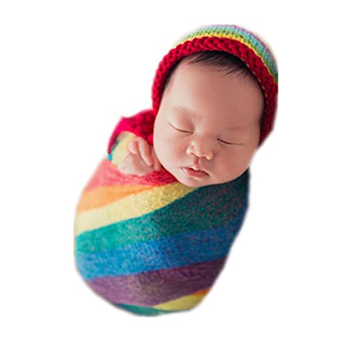 Image of Coberllus Newborn Baby Photo Props Wrap Cloth Blanket Swaddle for Boys Girls Photography Shoot (Multi)