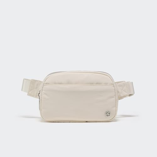 Image of Pander Everywhere Belt Bag for Women, 5 Zipper Pockets Nylon Crossbody Fanny Pack Purse (White Opal)
