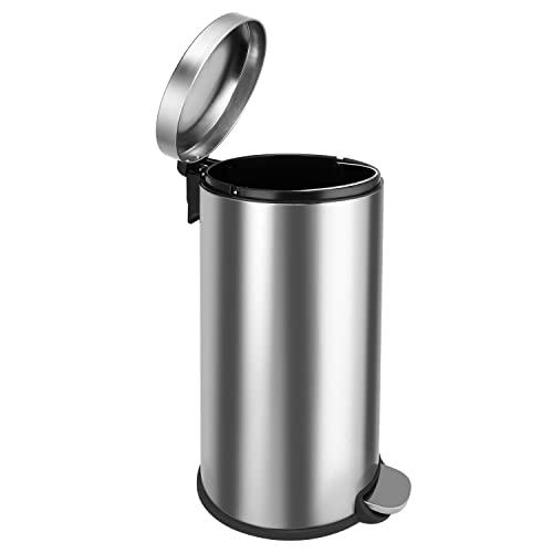 Veelesa 8 Gallon/30 Liter Stainless Steel Round Step-On Kitchen Trash Can #TOP6