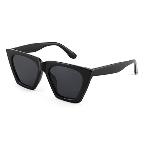 Trendy Sunglasses For Women Retro Oversized Square Cat Eye Sun Glasses Big Frame Shades