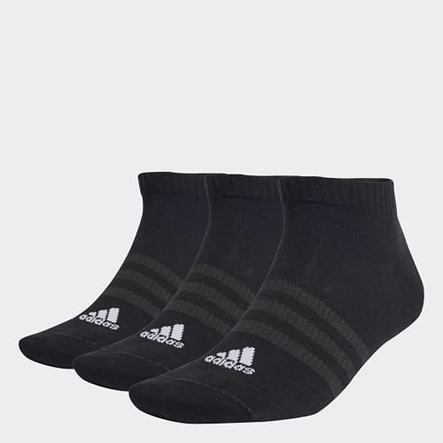adidas Unisex Thin and Light Sportswear Low-Cut Socks 3 Pairs, Black / White, 8.5-10