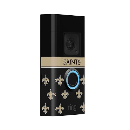 Image of All-New Limited Edition, Official NFL Faceplate for Ring Doorbells - Video Doorbell 3, Video Doorbell 3 Plus, Video Doorbell 4, Battery Doorbell Plus, and Battery Doorbell Pro | New Orleans Saints