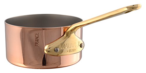 Mauviel M'Minis Polished Copper & Stainless Steel Sauce Pan With Brass Handle, 3.5-in, Made in...