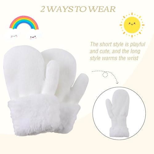 PESAAT Baby Girl Mittens Fleece Toddler Boy Mittens Warm Kids Winter Gloves Unisex Cold Weather Baby Gloves2
