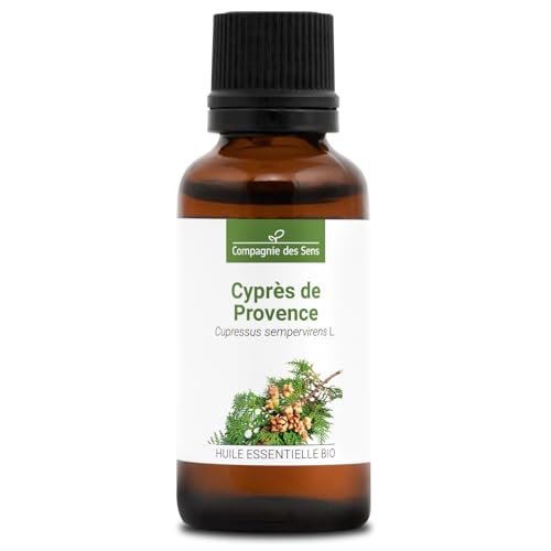 CYPRÈS DE PROVENCE BIO - 30mL - Huile Essentielle de Qualité Premium - 100% Pure, Naturelle, garantie ChromaCert® - Chémotypée & Intégrale