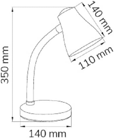 Technical drawing of Action Reyk Table Lamp with dimensions