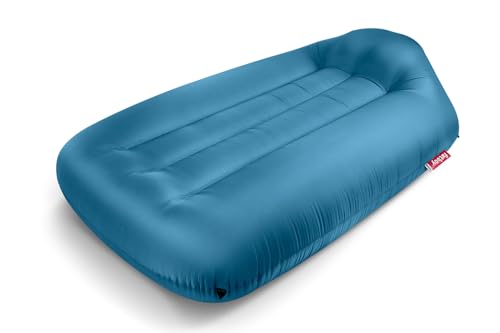 Fatboy Lamzac L Luftmatratze - Aufblasbares Luftbett - Keine Luftpumpe Nötig - Indoor & Outdoor Inflatable Mattress- Wasser- & Schmutzabweisendes Sofa - Polyester - 195 x 112 x 50 cm - Himmelblau