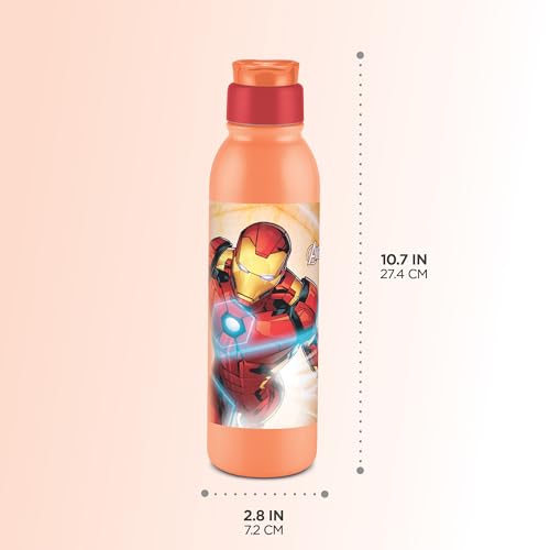 Image of MILTON Marvel Caper 1000 Stainless Steel Water Bottle 870 ml, Single Walled, ISI Certified I Leak Proof Lid, Rust Proof I For School, Office, Gym I Orange