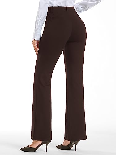 Image of Stelle Women 28 inch /30 inch / 32 inch Bootcut Dress Pants Business Casual Work Pants with Pockets Pull On Regular Slacks for Office
