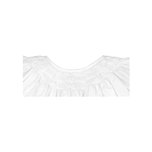 Baby Girls' Daygown with Wave Smocking, White3