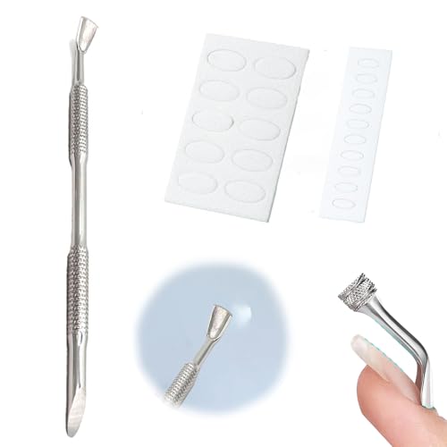 Mitdir Empujador de cutículas 2 en 1 profesional de metal para cutículas, empujador de uñas, plateado, profesional, para manicura y pedicura