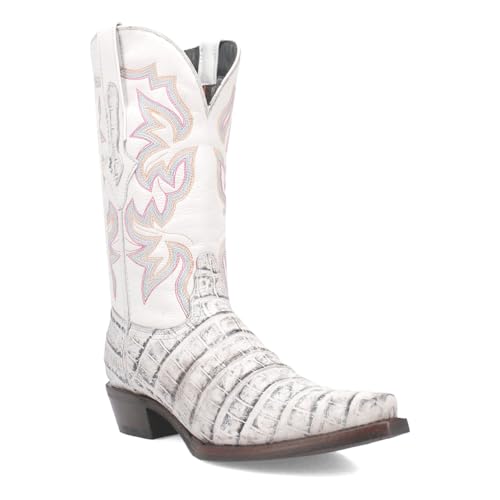 Image of Dingo Mens Gator Embroidered Alligator Print Snip Toe Pull On Casual Boots Mid Calf