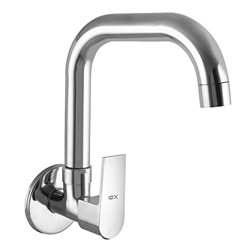 Image of 10X Rotatable Brass Kitchen Sink Tap ST-441123 Wall Mount Chrome Plate