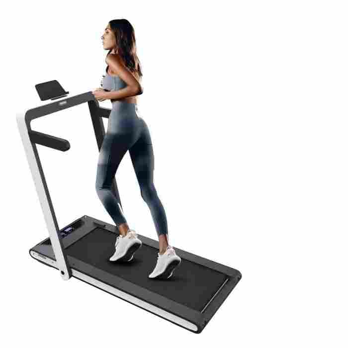 Image of Walking Pad Treadmill 2-in-1 Foldable | 2.5HP Under Desk Electric Remote Control | White Compact Shock Absorption | 265LBS Home Office Walking Jogging