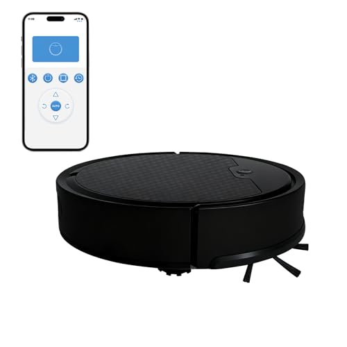 Jowue 3 en 1 aspirador robot,1800Pa robot aspirador autonomía silenciosa, 3 modos de succión, conectado con WiFi/aplicación, cartografía evitación de obstáculos, capacidad de succión 400 ml (Negro)