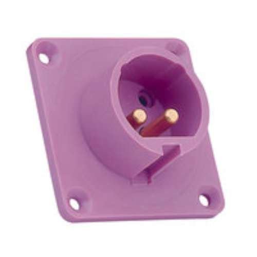 Fiche droite encastrable iP44 2p 42V 16A 12h IDE mondiale en plastique blanc pour tableau électrique