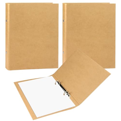 2 Pack A5 Folders Ring Binder 233x175mm Kraft Paper A5 Ring Binder Folder