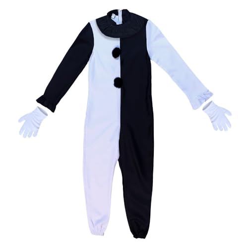YUPDFGB Terrifier Art The Clowns Costumes - STerrifiers Jumpsuit Ruffled Collar Trim and Mittens Costume Horror Movie for Scary Killer Party Halloween Party
