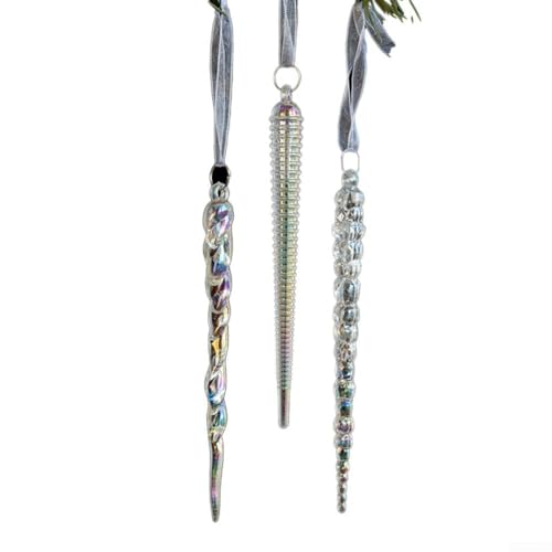 Colgantes acrílicos de gota de hielo, 12 encantadores copos de nieve para adornar tu árbol de Navidad y crear vibraciones festivas (G)