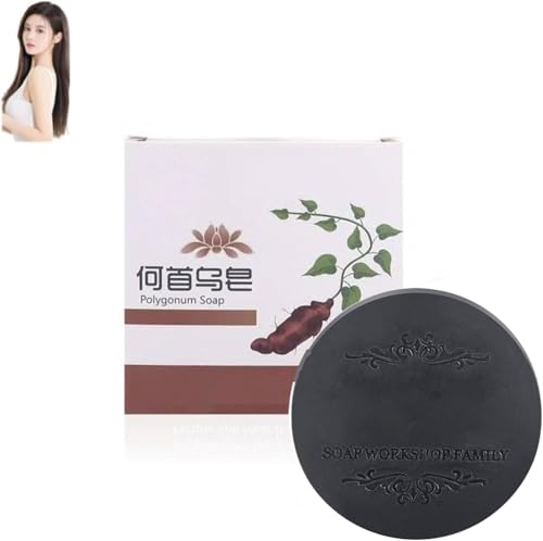 Champú sólido para c/abello negro reverso, champú activador de raíces para la caída del cabe/llo y restaura el color, limpia el ca/bello y el cuero cabe/lludo.