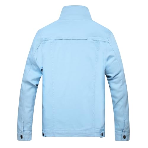 Image of RANMCC Men's Stretch Vintage Washed Long Sleeve Denim Jacket