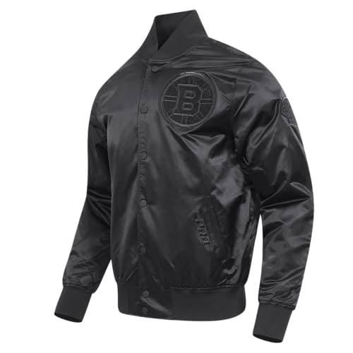 Image of Pro Standard NHL mens Mens Nhl Classic Triple Black Satin Jacket