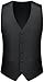 MAGE MALE Mens Velvet Suits Slim Fit Peak Lapel Tuxedo 3 Piece One Button Prom Party Banquet Blazer Vest Pants Set with Brooch Black