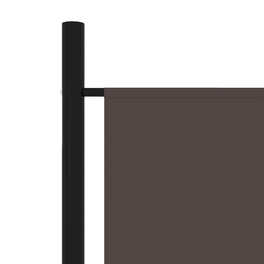 Divisor de habitaciones marrón de 300 x 180 cm con pantallas de tela, marco de hierro recubierto de polvo, plegable como biombo, protección visual, para salón, dormitorio, oficina, balcón