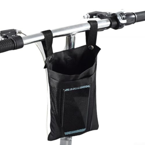 Bike Handlebar Bag Lightweight Waterproof Bike Front Hanging Pouch 2 Layers with Mobile Phone Holder for Bikes Motorcycles Scooters(Black)
