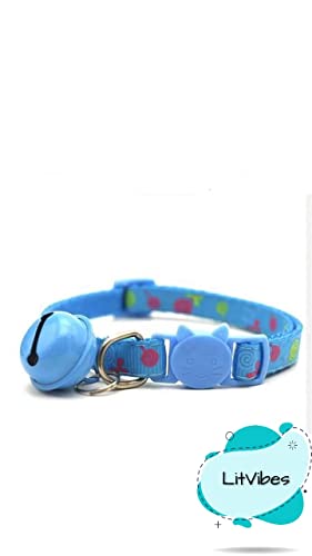 Image of Cat Collar Set Of 3 With Bell,Kitten Kitty & Small Dogs Soft Adjustable Collar,Safe,Breakaway For Cats And Puppies-Red,Purple,Blue (Lollipop Design),?14 cm,W 2 cm