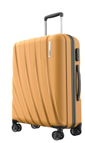 Image of Safari Polyproplyene Hard Shell Cairo 8 Wheels, 5 Years Warranty (Cabin & Check-in) Trolley Spinner Luggage Set of 3, 55Cm, 66Cm & 75Cm, Small, Medium, Large (Ochre)