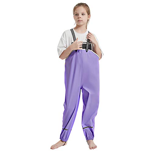 Image of Kids Unisex Rain Pants, Green, Size 2-9 Years