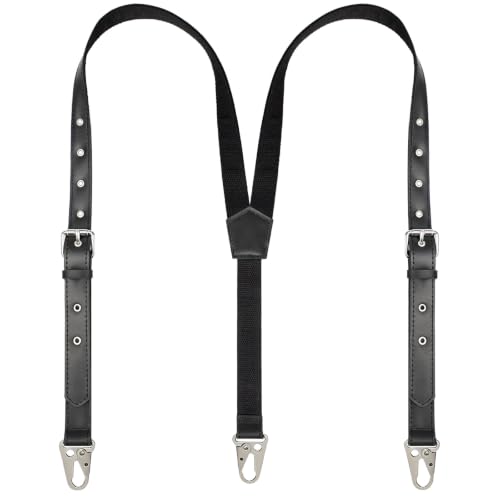 Image of Ringsun Genuine Leather Suspenders for Men, Y Design Hidden Suspenders Under Clothes, Adjustable Accessories for Men