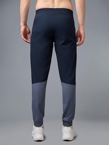 Image of TECHNOSPORT Mens Woven Regular Fit Activewear Joggers for Running, Gym, Sports and Regular Use Stretchable, Colorblock and Antimicrobial
