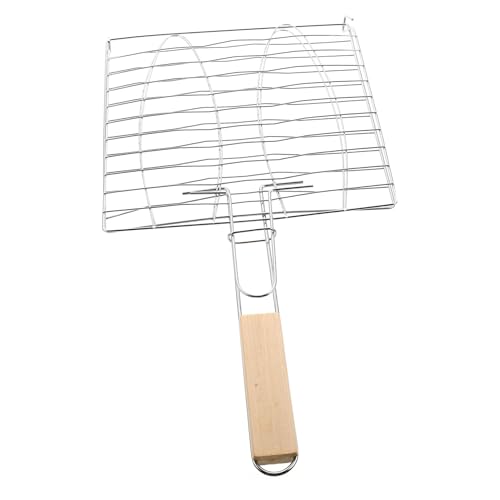 Abaodam Parrilla para Pescado y Carne para Picnic y Camping, Rejilla de Malla Ligera de Hierro Resistente a Altas Temperaturas, Cesta Portátil para Barbacoa al Aire Libre