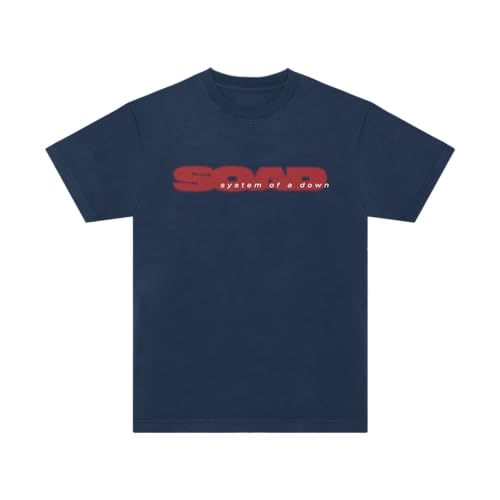 System of A Down Red Logo T-Shirt Navy X-Large