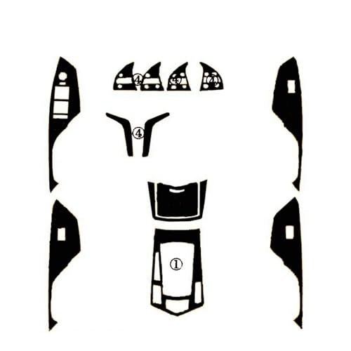 Accessoires de Voiture Autocollants Noirs Intérieur Cadillac SRX Style 3D Carbone