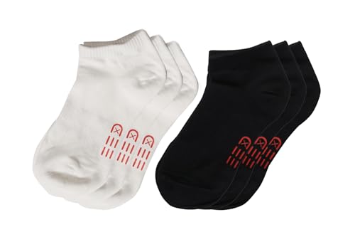 6 Pairs White-Black Unisex Ankle Socks Low Cut Breathable Flexible Casual Athletic and Daily Socks2