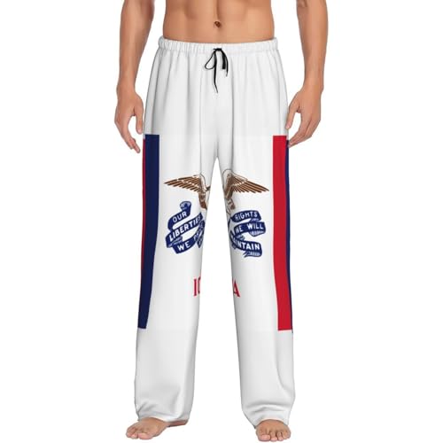 Pantalon pyjama homme imprimé Iowa noir grande taille poches