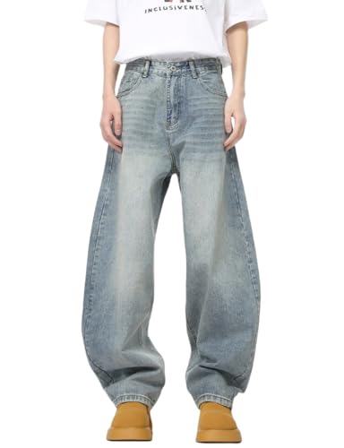 MAEHARRT Barrel Baggy Jeans for Women Men Wide Leg Low Rise Jeans Loose Oversized Boyfriend Pants Aesthetic Clothes