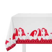 KASANOVA 1 dirt-repellent tablecloth CM140 x 180 white gnomes, polyester, 70.9 x 55.1 inch (Rectangular) - Image 4